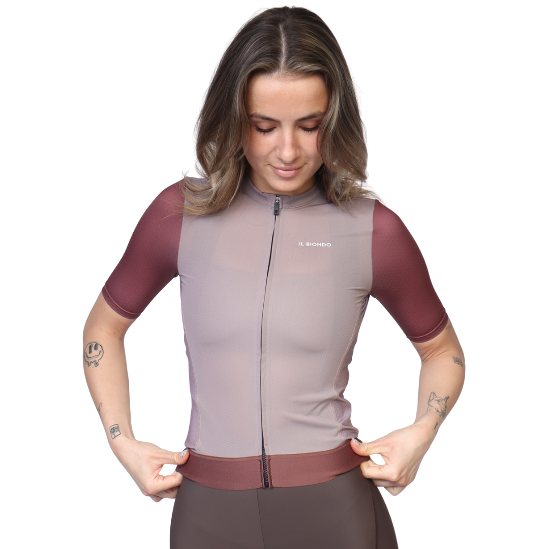 Il Biondo Vento Kortærmet Cykeltrøje Dame - Dusty Rose