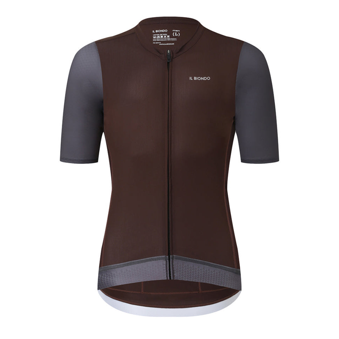 Il Biondo Vento Kortærmet Cykeltrøje Herre - Coffee Brown