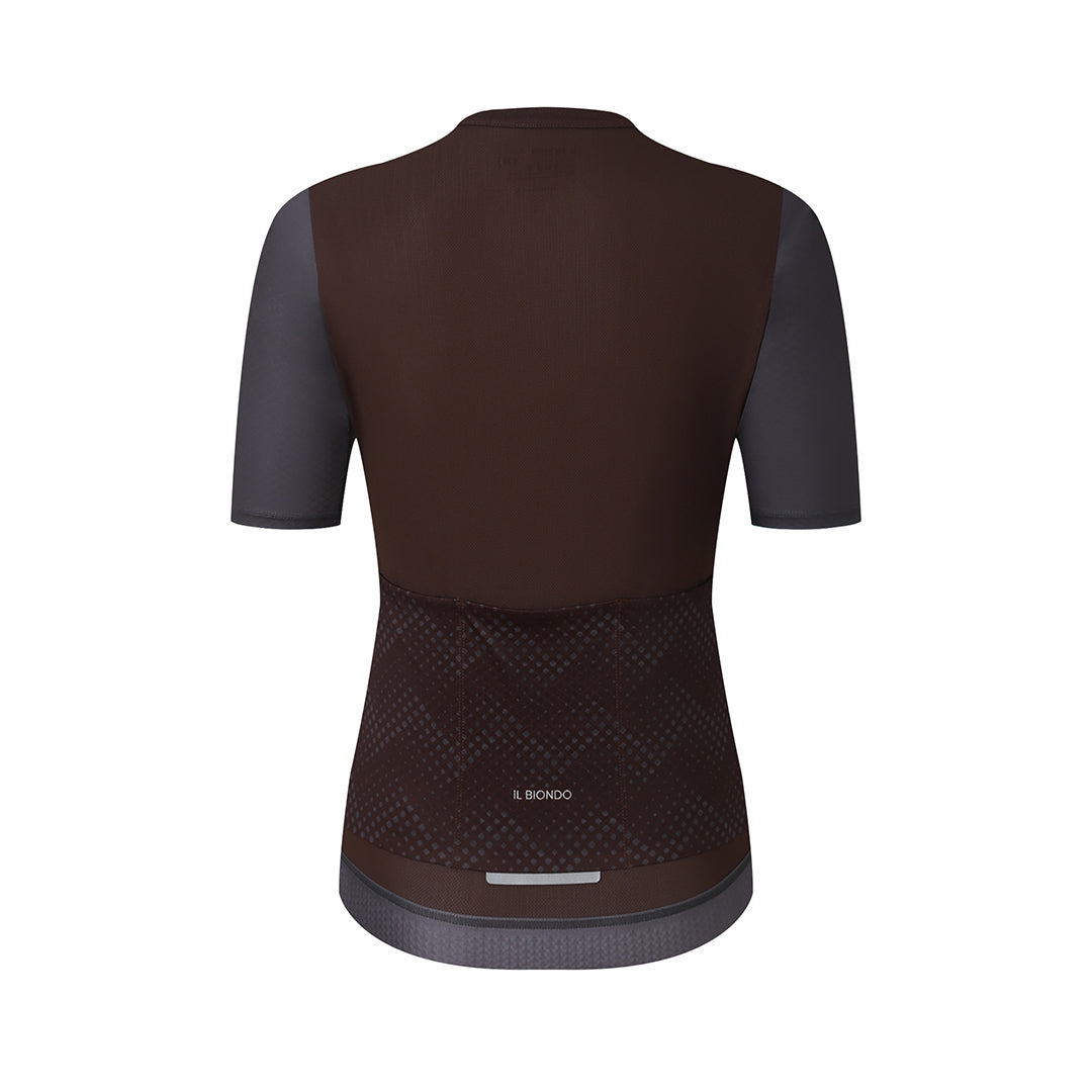 Il Biondo Vento Kortærmet Cykeltrøje Herre - Coffee Brown