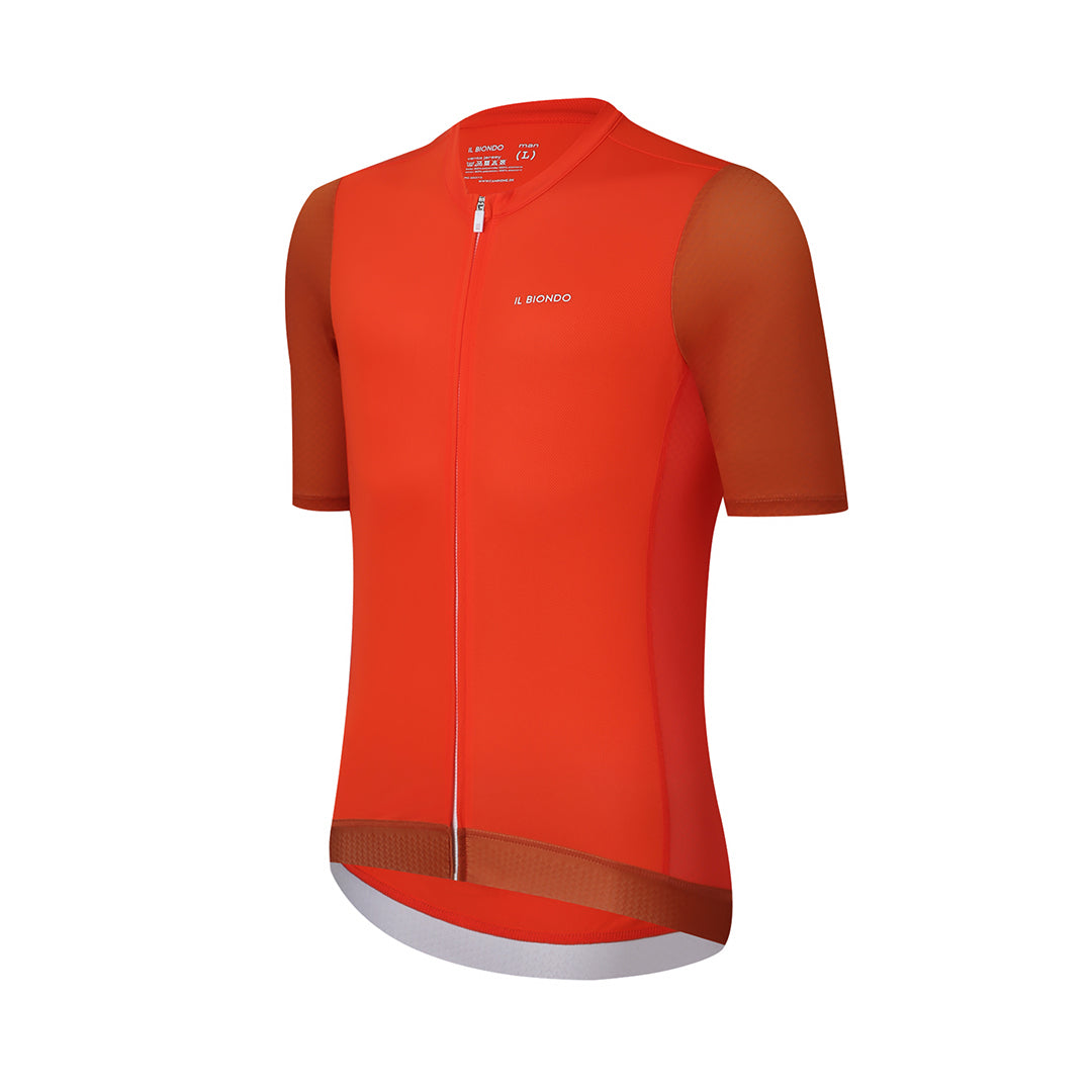 Il Biondo Vento Kortærmet Cykeltrøje Herre - Deep Orange