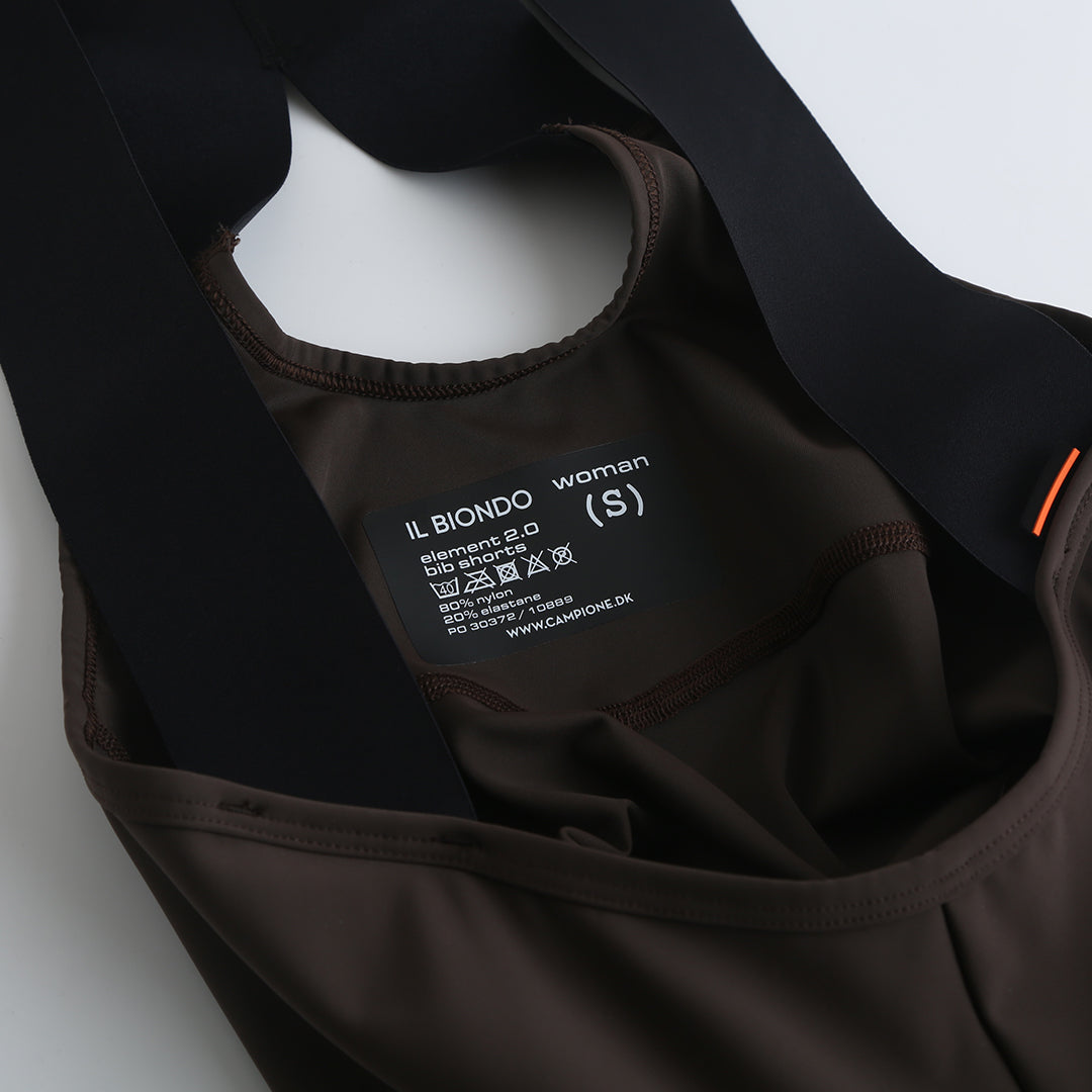 Il Biondo Element 2.0 Bib Shorts Dame - Dark Brown