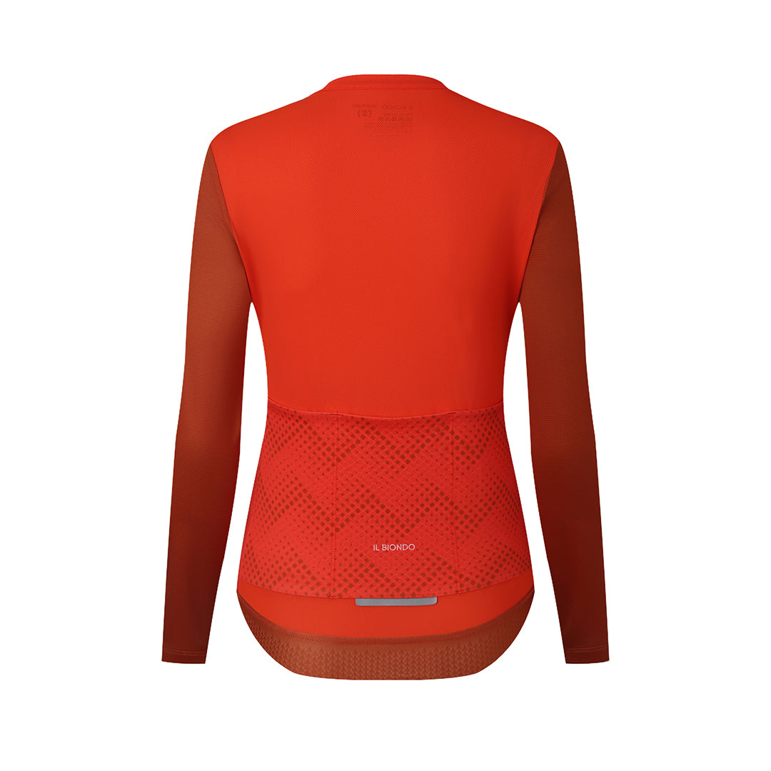 Il Biondo Vento Langærmet Cykeltrøje Dame - Deep Orange