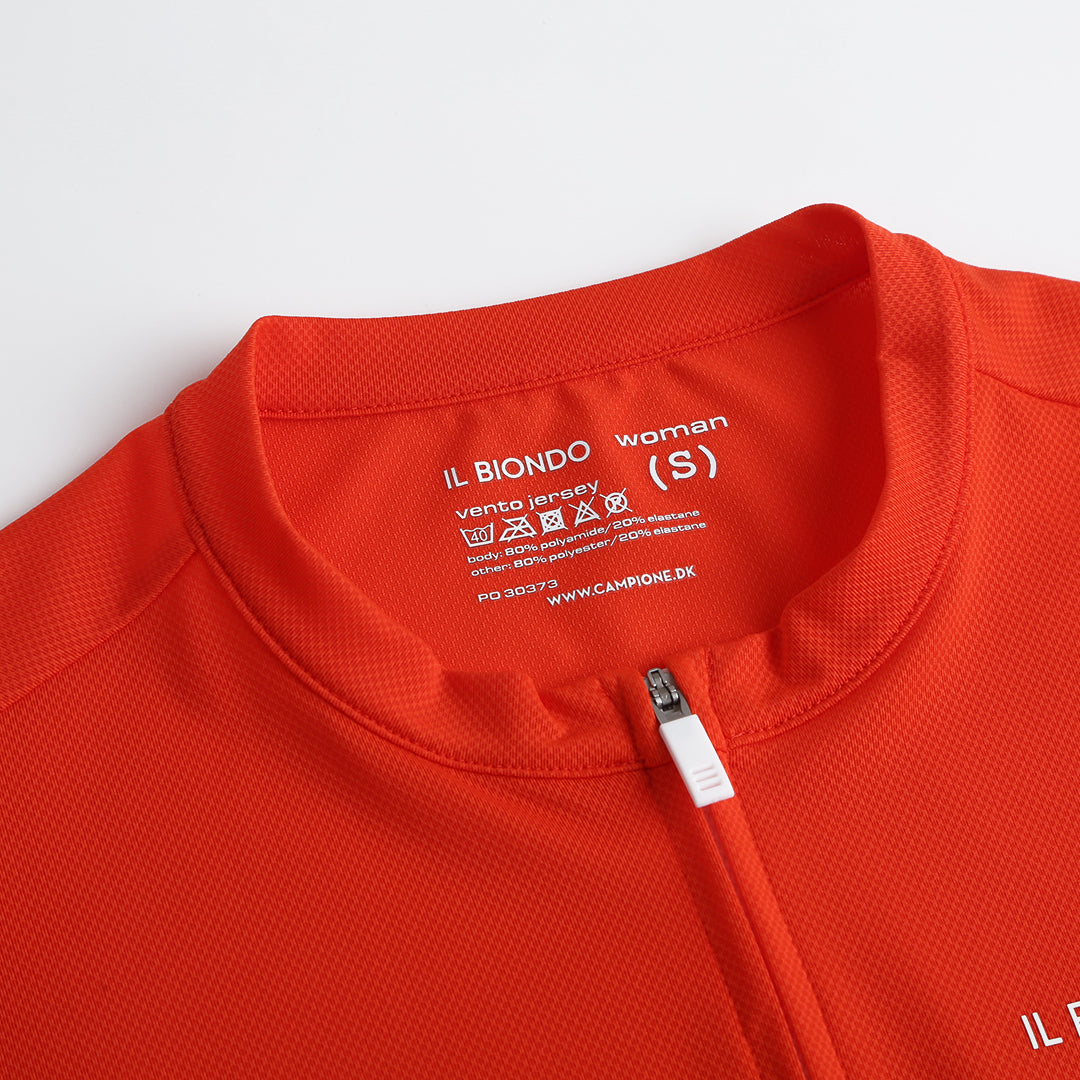 Il Biondo Vento Langærmet Cykeltrøje Dame - Deep Orange