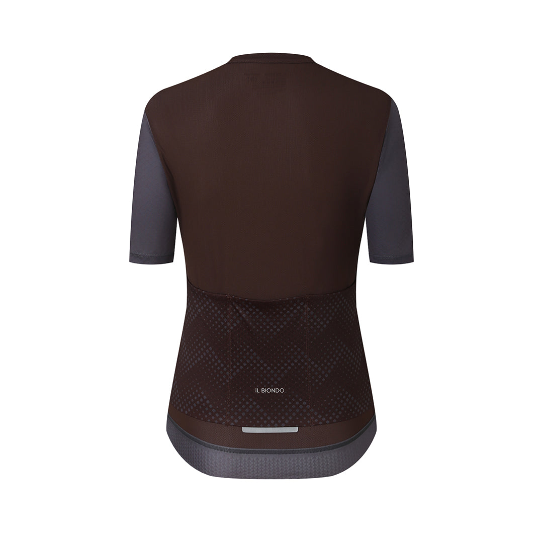 Il Biondo Vento Kortærmet Cykeltrøje Dame - Coffee Brown