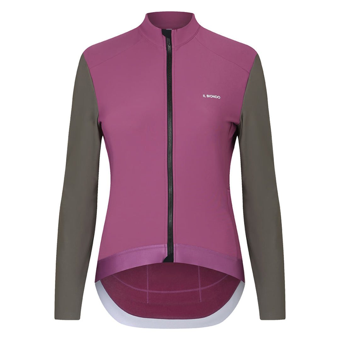 Il Biondo Element Langærmet Cykeltrøje Termo Dame - Støvet Pink/Oliven