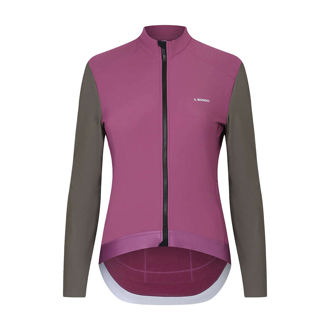 Il Biondo Element Langærmet Cykeltrøje Termo Dame - Støvet Pink/Oliven