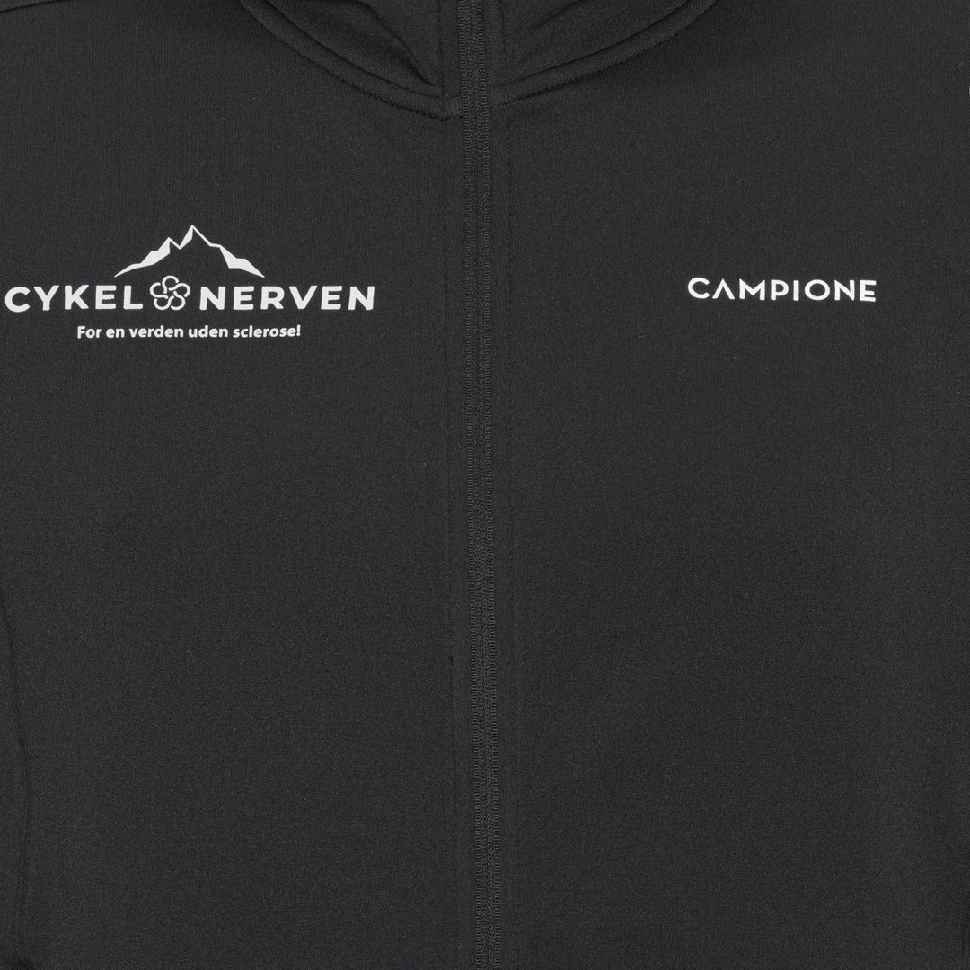 Campione X Cykelnerven: Hoodie med Lynlås - Sort
