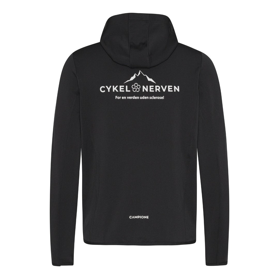 Campione X Cykelnerven: Hoodie med Lynlås - Sort