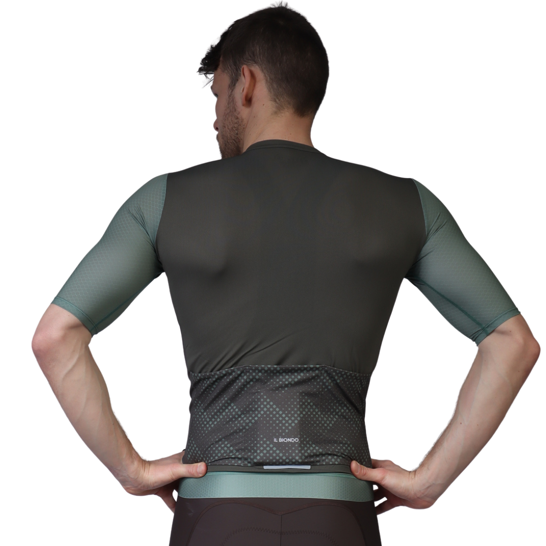 Il Biondo Vento Kortærmet Cykeltrøje Herre - Dark Olive