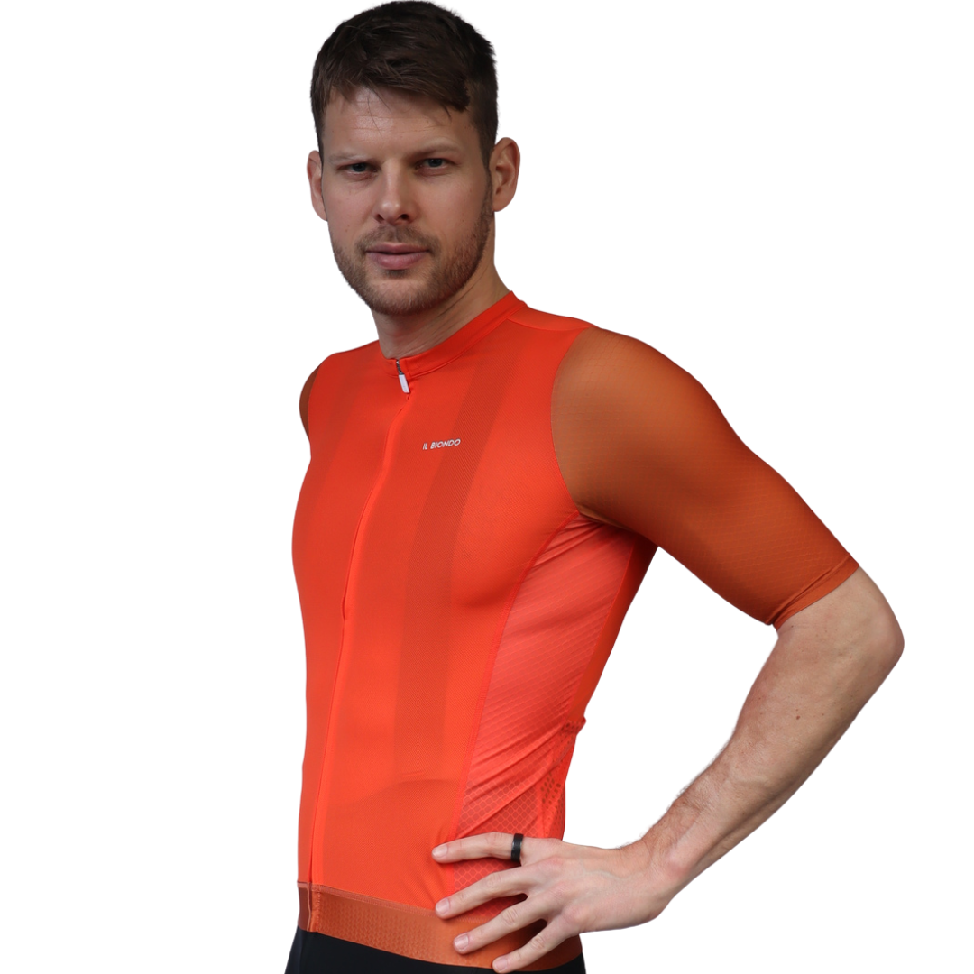 Il Biondo Vento Kortærmet Cykeltrøje Herre - Deep Orange