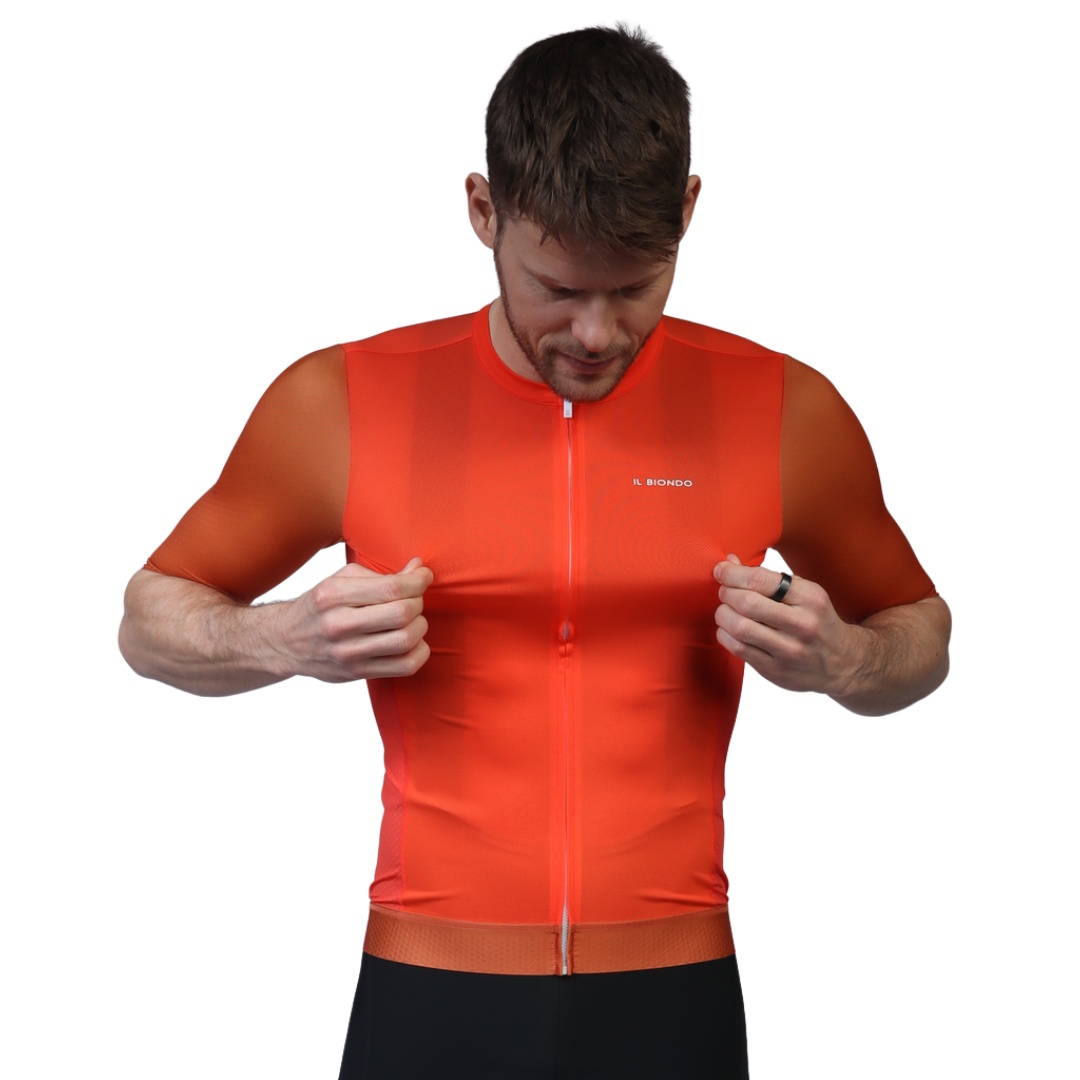 Il Biondo Vento Kortærmet Cykeltrøje Herre - Deep Orange
