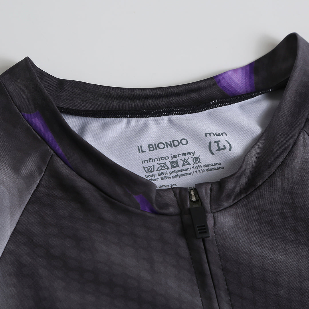 Il Biondo Infinito Kortærmet Cykeltrøje Dark Grey - Herre
