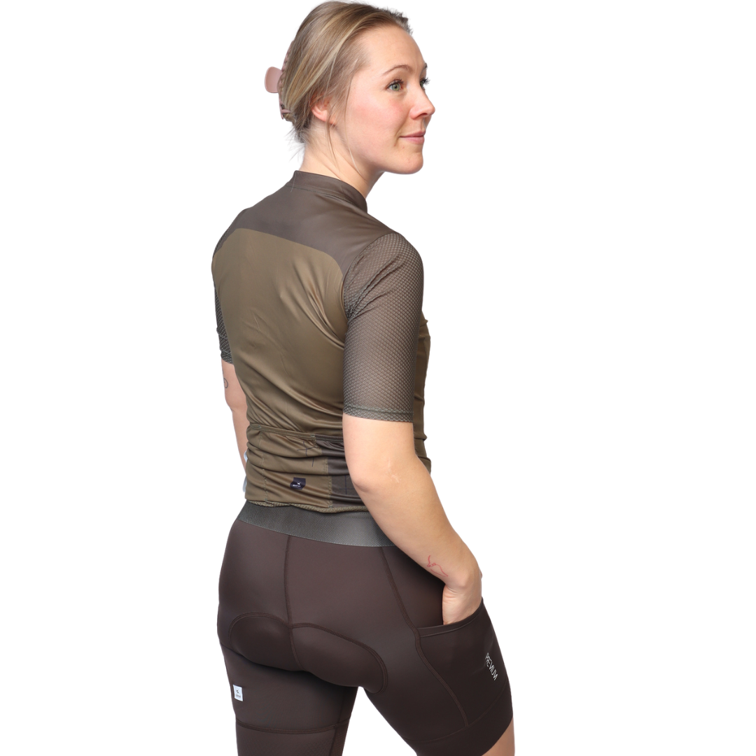 Astral Premium Tech Kortærmet Cykeltrøje Dame - Dark Olive