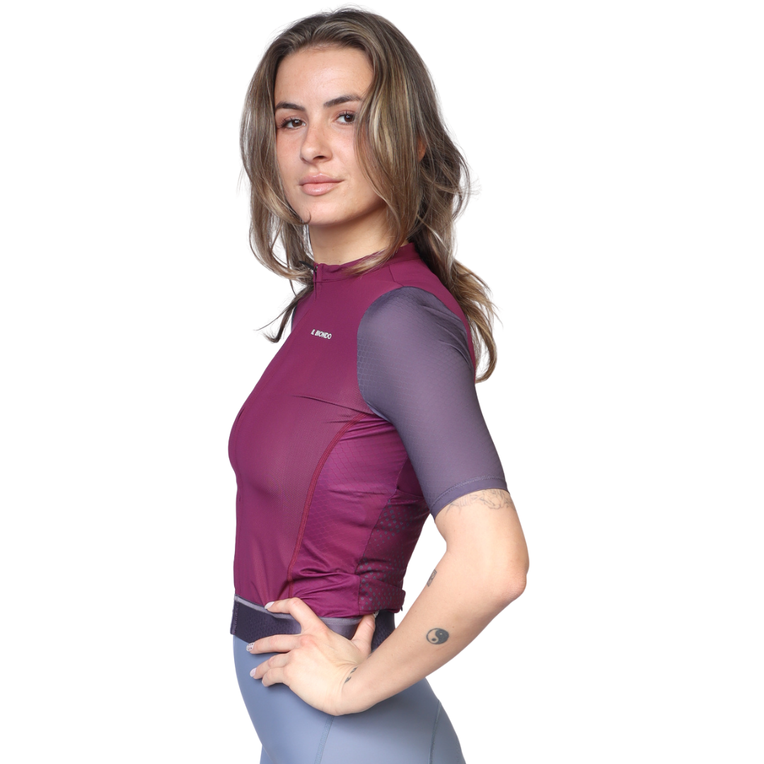 Il Biondo Vento Kortærmet Cykeltrøje Dame - Plum