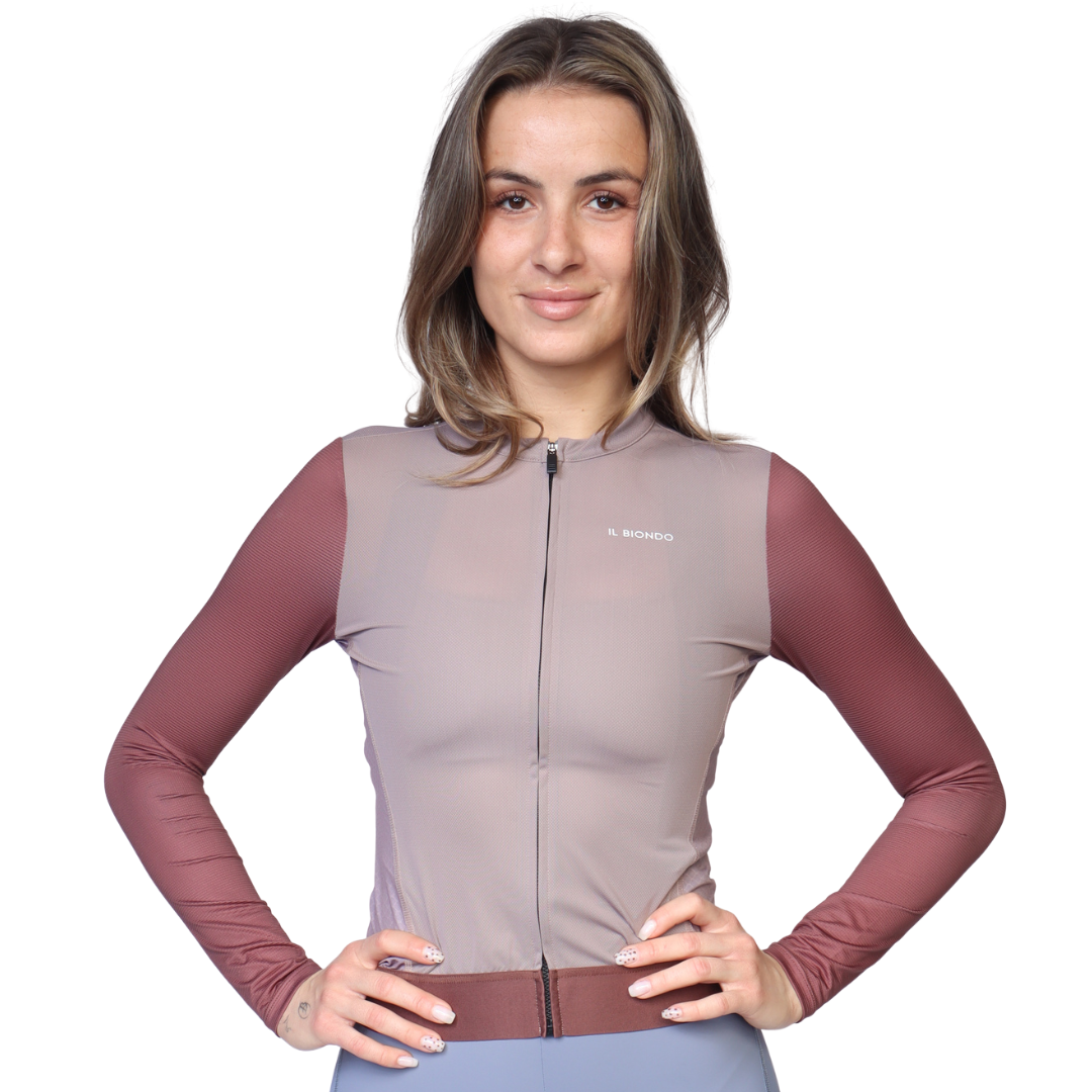 Il Biondo Vento Langærmet Cykeltrøje Dame - Dusty Rose