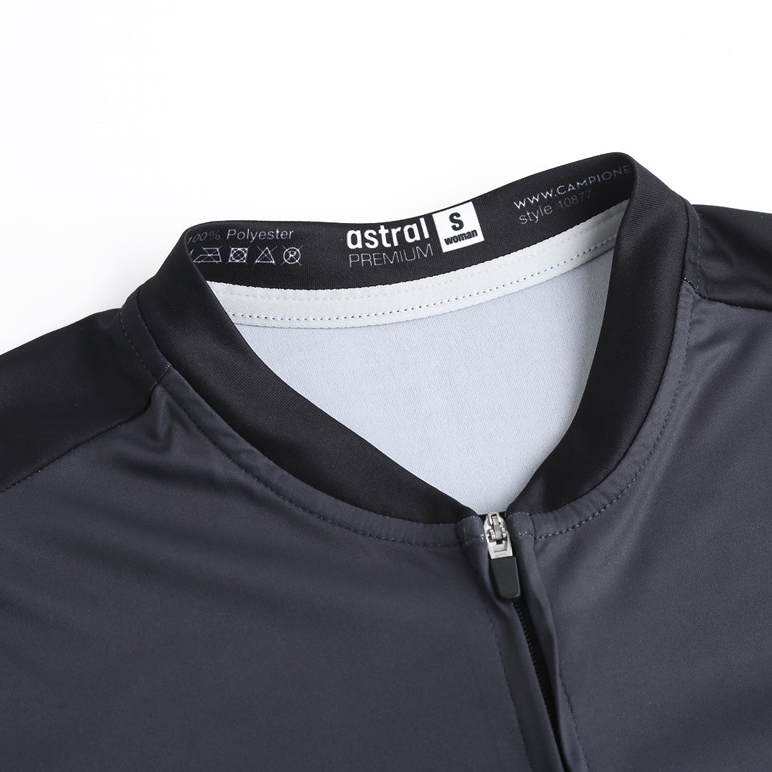 Astral Premium Tech Kortærmet Cykeltrøje Dame - Steel Black