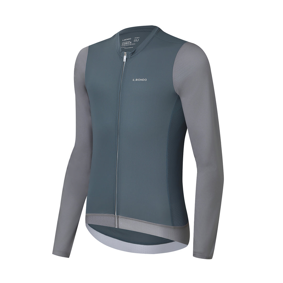 Il Biondo Vento Langærmet Cykeltrøje Herre - Stone Blue