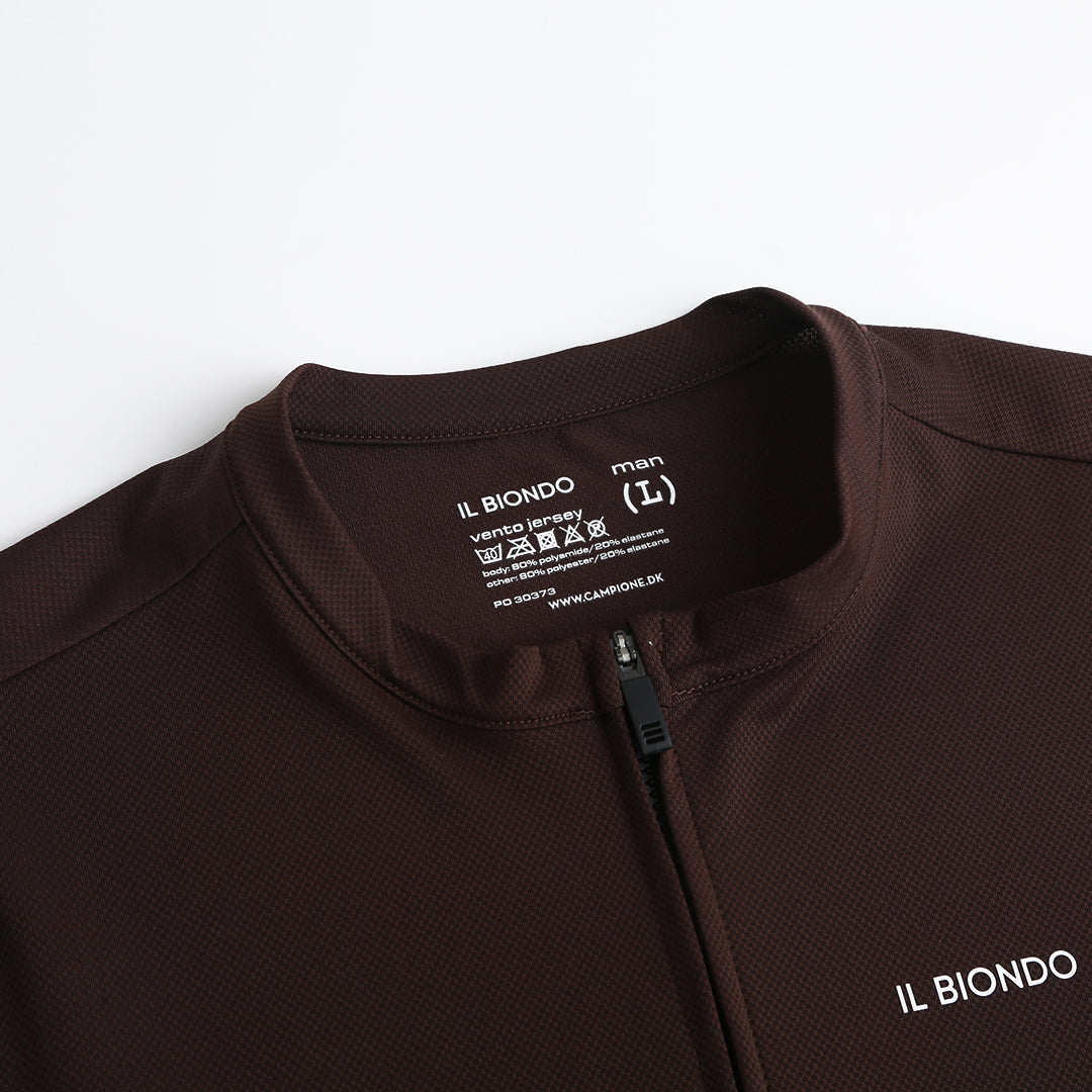 Il Biondo Vento Kortærmet Cykeltrøje Herre - Coffee Brown