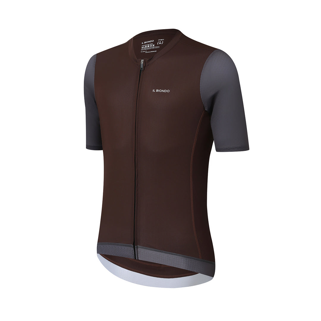 Il Biondo Vento Kortærmet Cykeltrøje Herre - Coffee Brown
