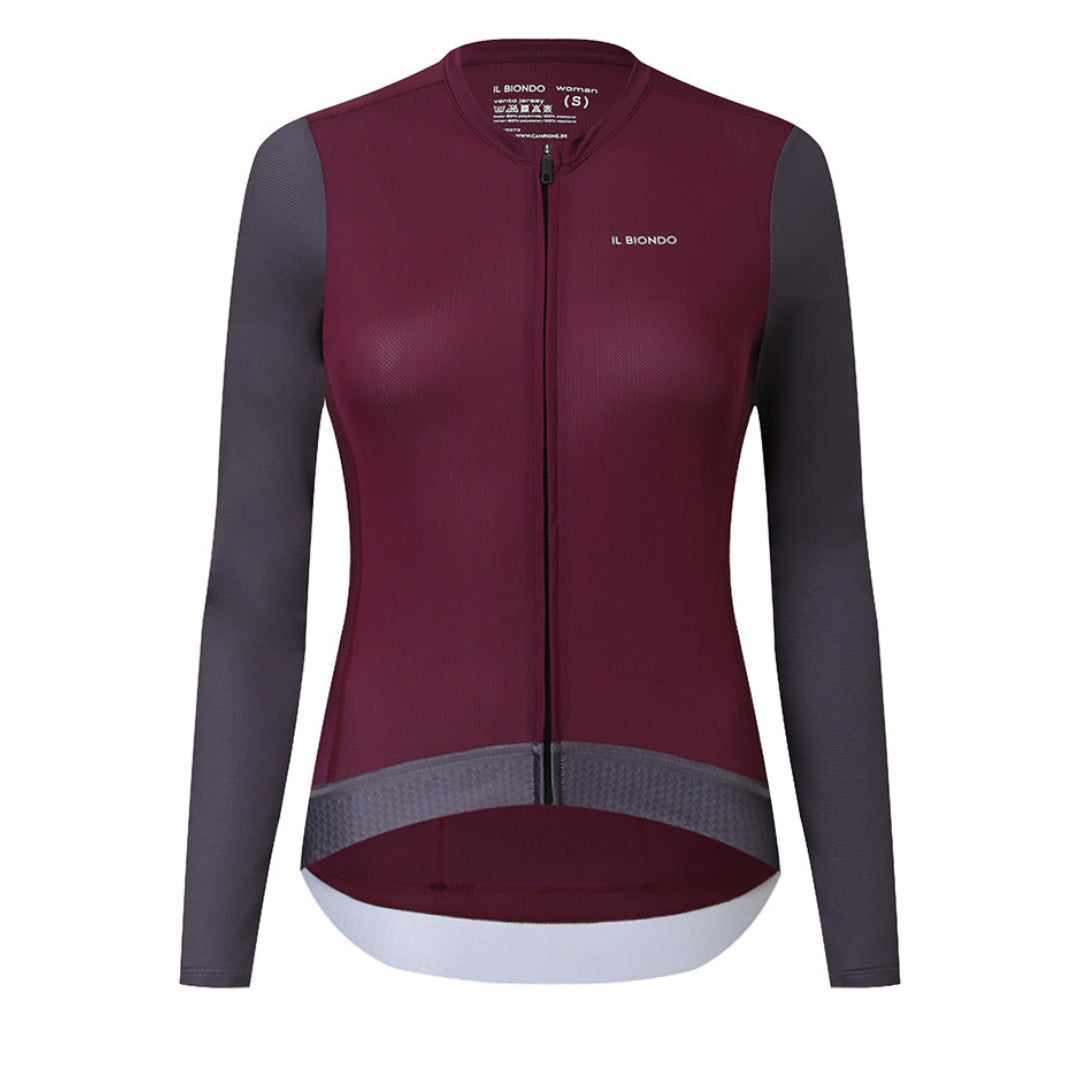 Il Biondo Vento Langærmet Cykeltrøje Dame - Plum