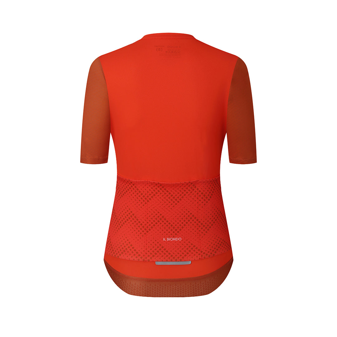 Il Biondo Vento Kortærmet Cykeltrøje Deep Orange - Dame