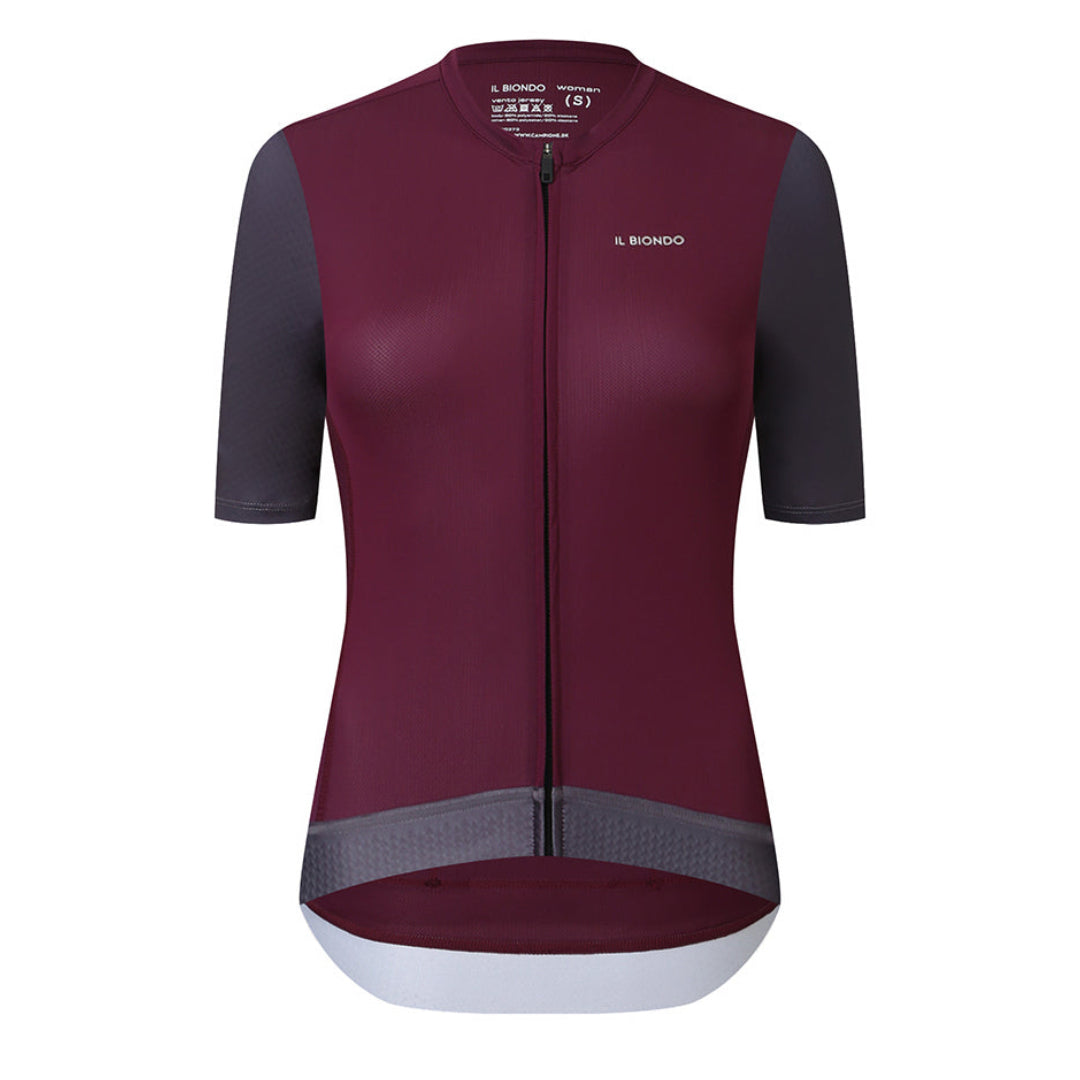 Il Biondo Vento Kortærmet Cykeltrøje Dame - Plum