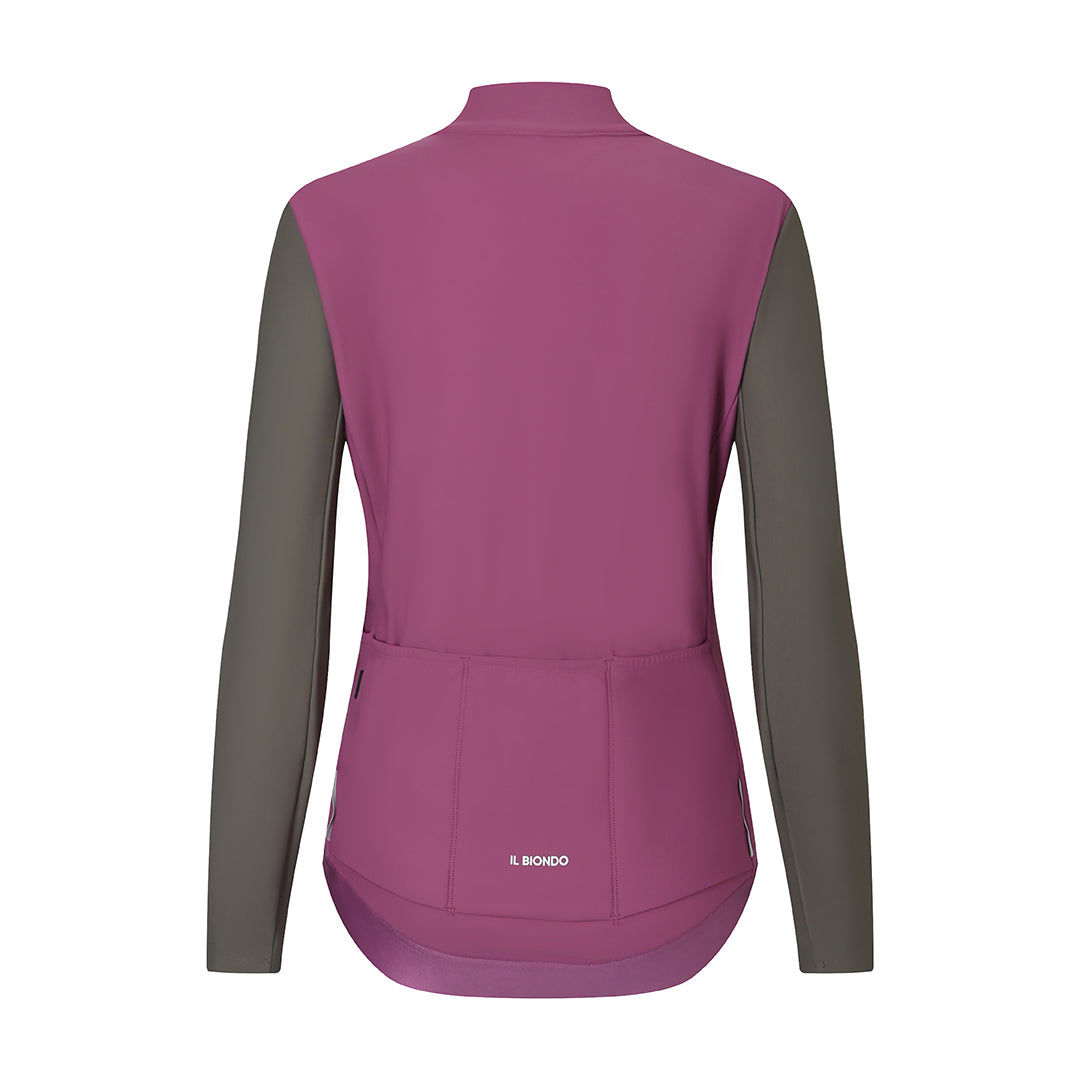 Il Biondo Element Langærmet Cykeltrøje Termo Dame - Støvet Pink/Oliven